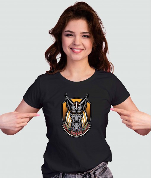 Дамска тениска с щампа Арт Egyptian Anubis head - TShirtArtShop.com